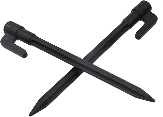 50 Pcs 6in Heavy Duty Plastic Landscape Edging Stakes Garden Stakes Anchoring Spikes, Plant Support Lawn Stake Tent Pegs Spike Hook for Outdoor Activities Garden Camping Black