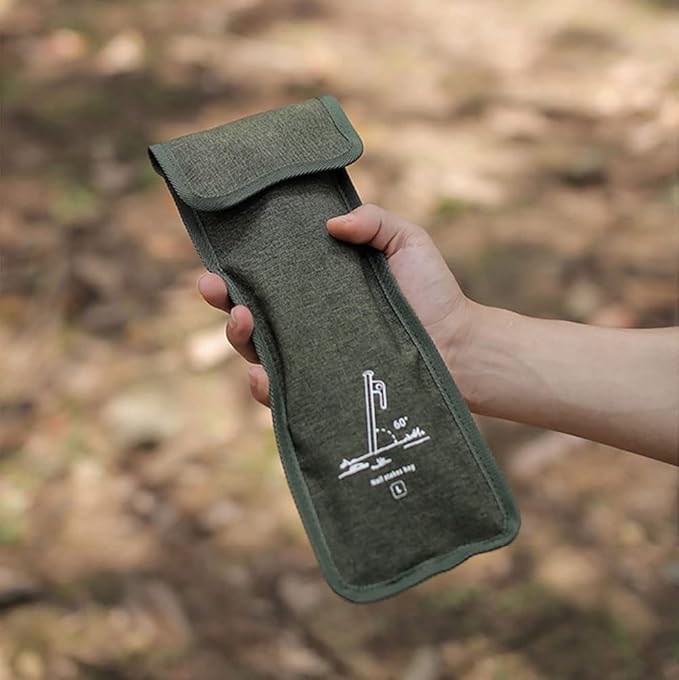 2Pcs Tent Stakes Bags Puncture Resistant Tent Peg Storage Bags Large Capacity Waterproof Nail Pouch for Hiking Camping (2Pcs L)