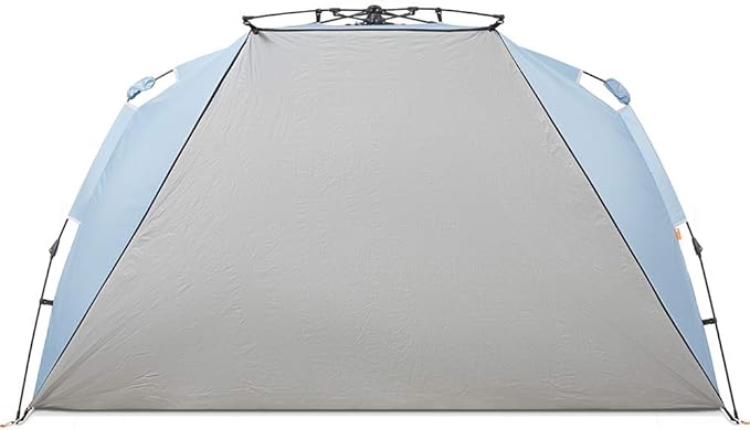Easthills Outdoors Instant Shader Dark Shelter XL Beach Tent 99" Wide for 4-6 Person Sun Shelter UPF 50+ with Extended Zippered Porch Sky Blue