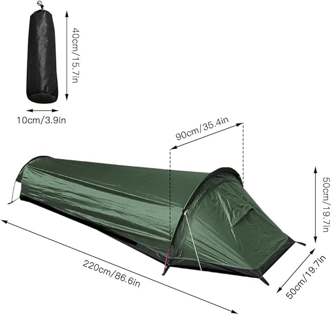 Single Person Backpacking Tent Hiking Bivy Tent Lightweight Sleeping Bag Tent with Ground Cloth,Backpacking Tent