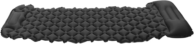 Sleeping Pad for Camping, Camping Sleeping Pad, Ultralight Inflatable Sleeping Mat with Built in Foot Pump & Pillow, Upgraded Compact Camping Air Mattress for Camping, Backpacking (Dark Gray)