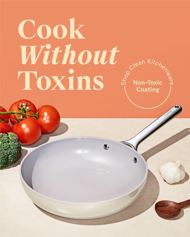 Caraway Nonstick Ceramic Frying Pan (2.7 qt, 10.5") - Non Toxic, PTFE & PFOA Free - Oven Safe & Compatible with All Stovetops (Gas, Electric & Induction) - Navy