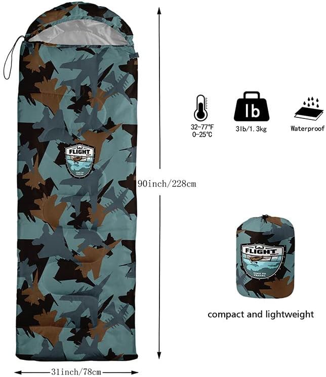 Sleeping Bag for Kids Adults,Brown Giraffe Fur Pattern-Lightweight Warm Portable Outdoor Indoor-Waterproof Cold Weather Resistant Sleeping Bag for Camping Hiking