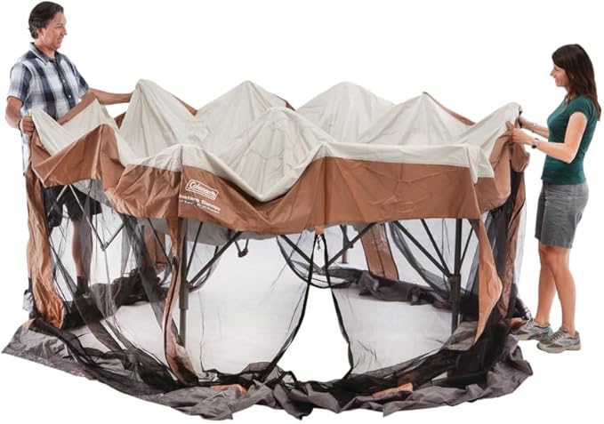 Coleman Back Home Screened Canopy Tent with Instant Setup, Outdoor Gazebo for Bug-Free Lounging, Fits Over Picnic Tables, Ideal for Parties, Events, Tailgates, Dining, & More
