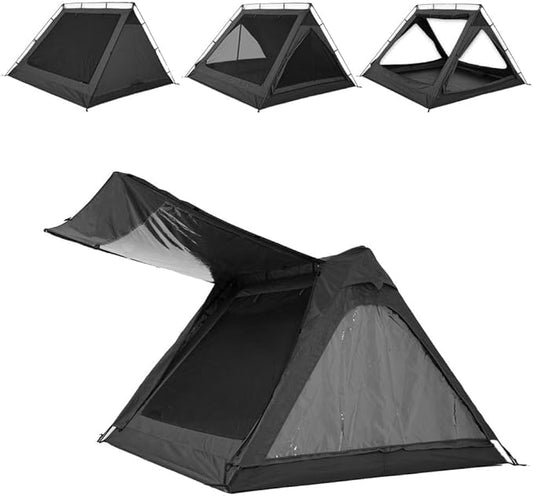 4 Person Canvas Tent with Full Rainfly&Footprint, Easy Set Up Breathable 4 Season FamilyTent for Winter Outdoor Glamping Car Camping