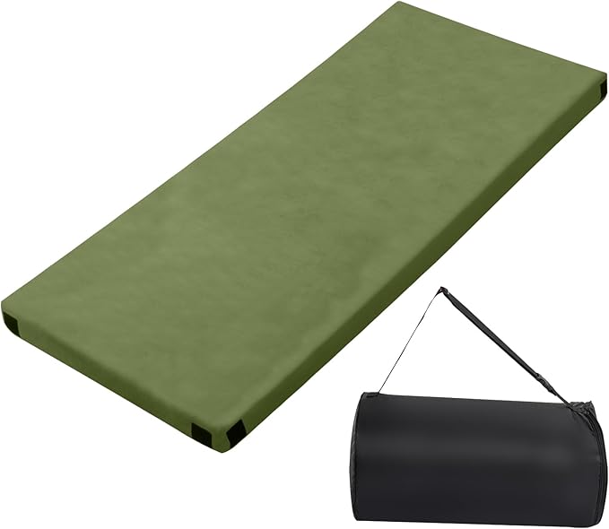 75x25x2.5in Portable Outdoor Sleeping Mat for Adults,Memory Foam Camping Mattress,Indoor Roll Up Floor Sleeping Mat,Camp Tent Cot Mattress Pad,for Travel, Hiking, Yoga