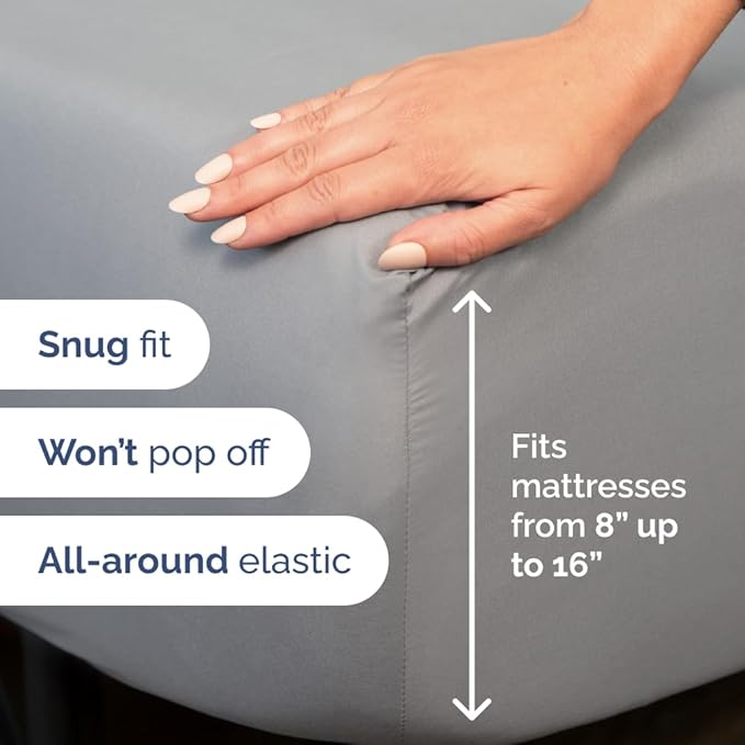 Full XL Bed Sheet - 4 Piece Full XL Bed Sheets Set - Soft, Breathable & Cooling - Hotel Luxury Bedding for Women, Men, Kids, Teens, Boys & Girls - Deep Pockets, Comfy, Fade & Wrinkle Free - Steel Blue