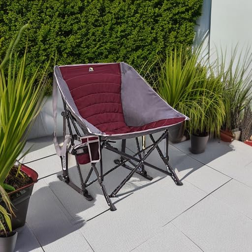 GCI Outdoor MaxRelax Pod Rocker Portable Rocking Chair & Outdoor Camping Chair, Red