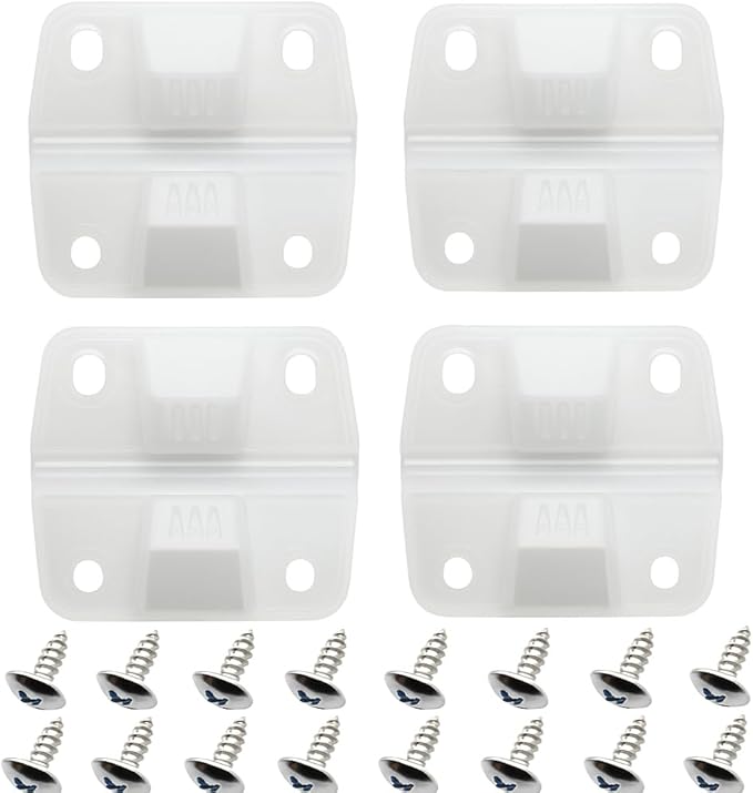 White Plastic Cooler Replacement Hinges with Screws Compatible with Coleman Cooler 5226, 5227B, 5235, 5236