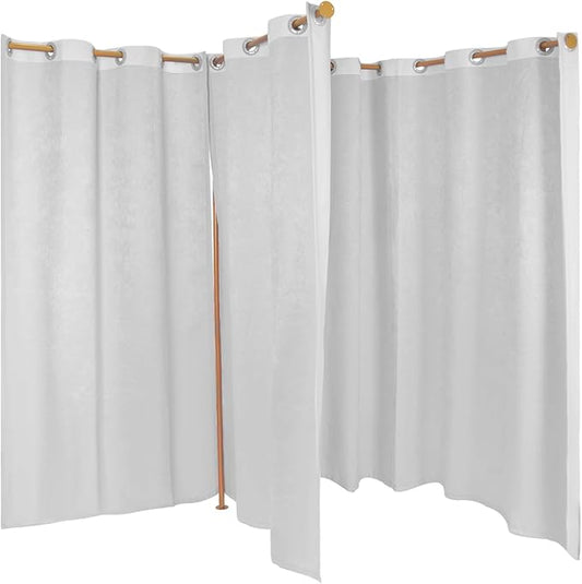 F-Dressing Room Privacy Protection Changing Room Divider - F-Shaped-Grey