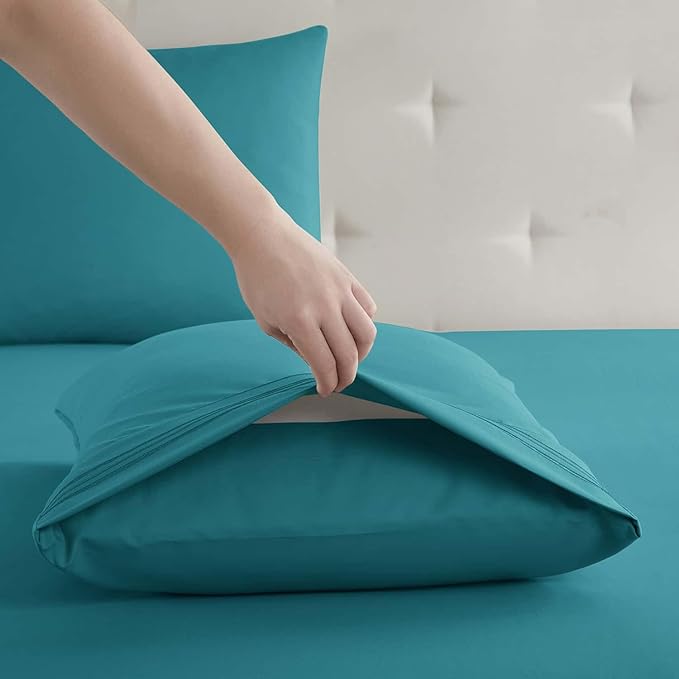 Clara Clark Cal King Sheets, 6 Piece Set - Hotel Luxury Sheets for Cal King Size Bed, Super Soft Bedding Set, Cal King Size, Teal