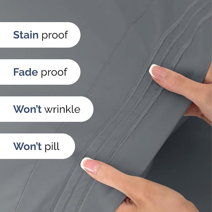 Twin XL Size 3 Piece Sheet Set - Comfy Breathable & Cooling Bed Sheets Set - Hotel Luxury Bedding for Women, Men, Kids, Teens, Boys & Girls - Deep Pockets, Soft, Wrinkle Free - Oeko-Tex - Steel Blue
