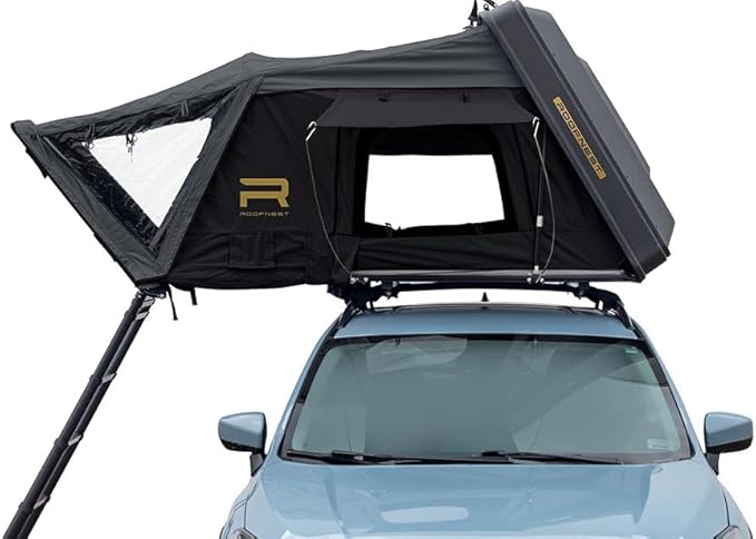 Condor 2 XL Air Hard-Shell Roof Top Tent for Car Camping and Overlanding, Waterproof, Heavy-Duty Shell with LINE-X, 3-4 Person Tent, Easy Assembly, with air Mattress and Universal Mounting Brackets