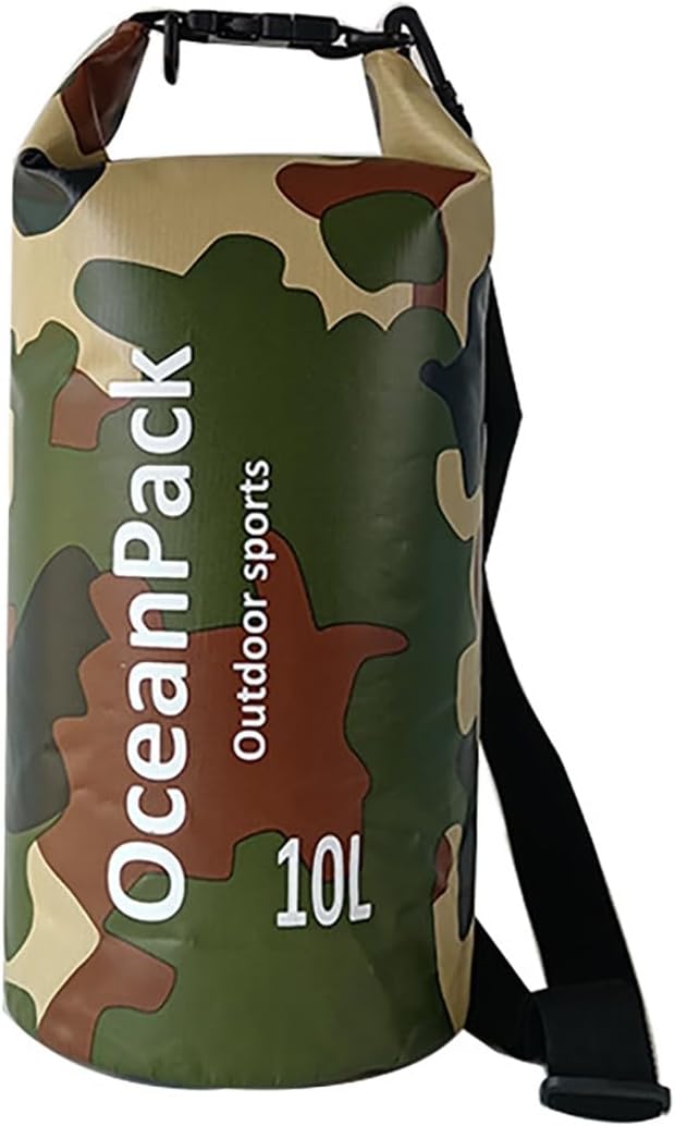 Dry Bag Waterproof 5L/10L/20L, Camo Design, Roll Top Lightweight dry bags for FLoating, Boating, Kayaking, Camping, Beach，Paddle boarding Accessories