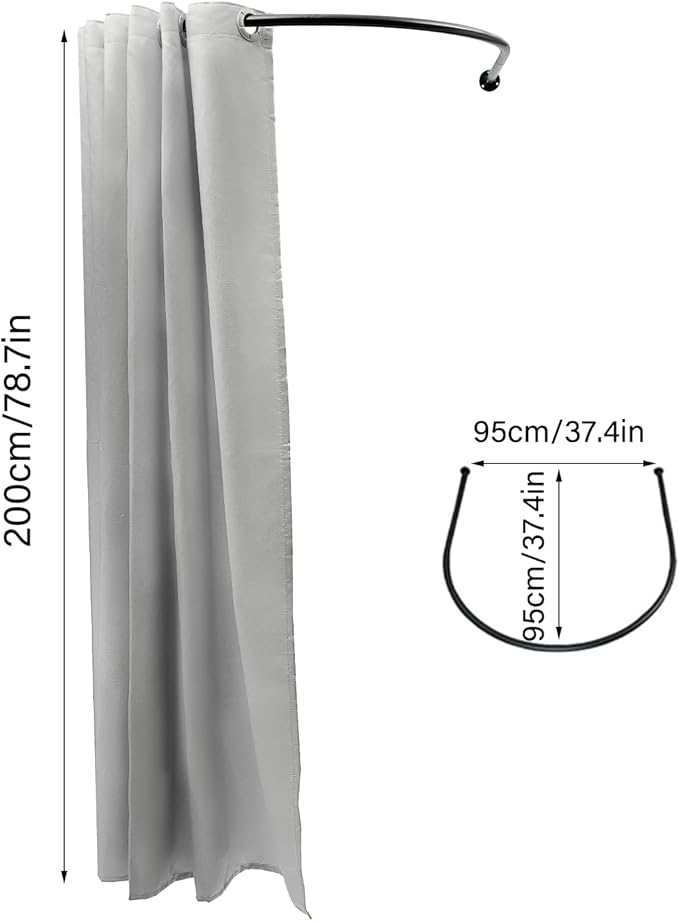 Clothing Store Fitting Room, Clothing Store Dressing Room, U-Dressing Room Privacy Protection Changing Room Divider, Dressing Room Fitting Room for Boutique, Curtain Room Divider (U-Shaped-Grey)