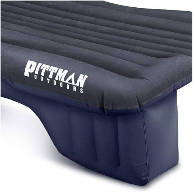 Pittman Outdoors AirBedz Inflatable PVC Rear Seat Air Mattress, Black - Mid-Size Fits Jeeps, Car, SUV’s & Mid-Size Trucks, Comes with Portable DC Air Pump
