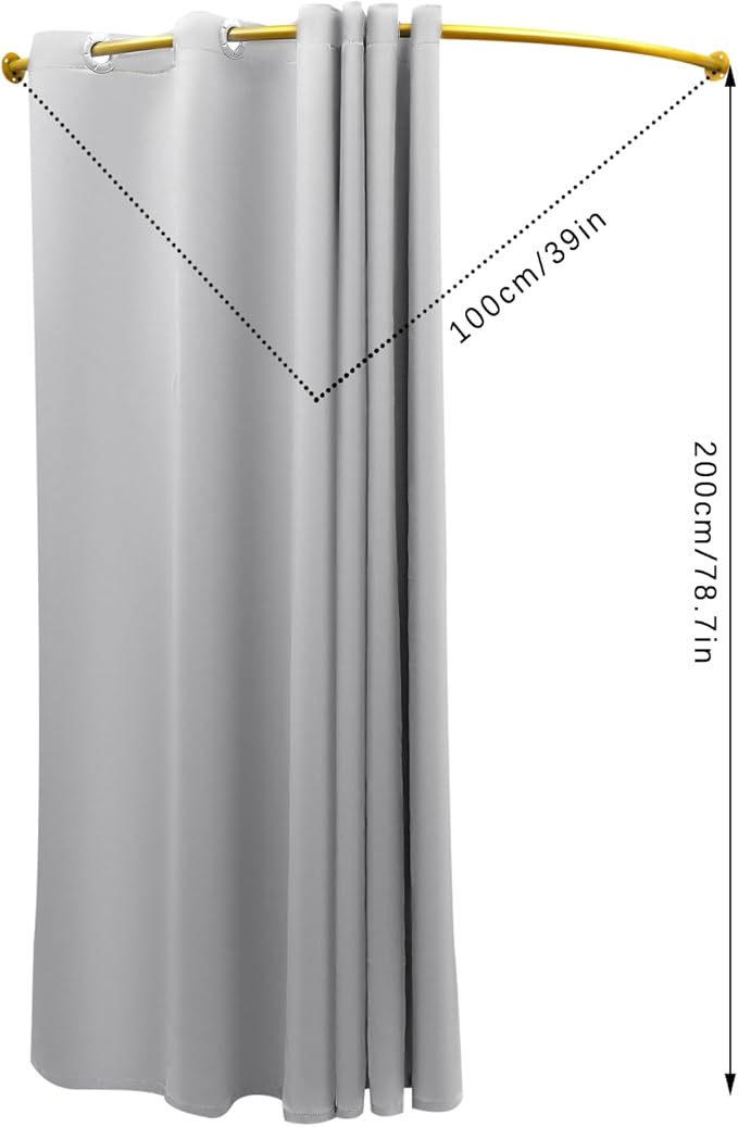 U-Dressing Room Privacy Protection Fitting Room Divider - C-Shaped Grey