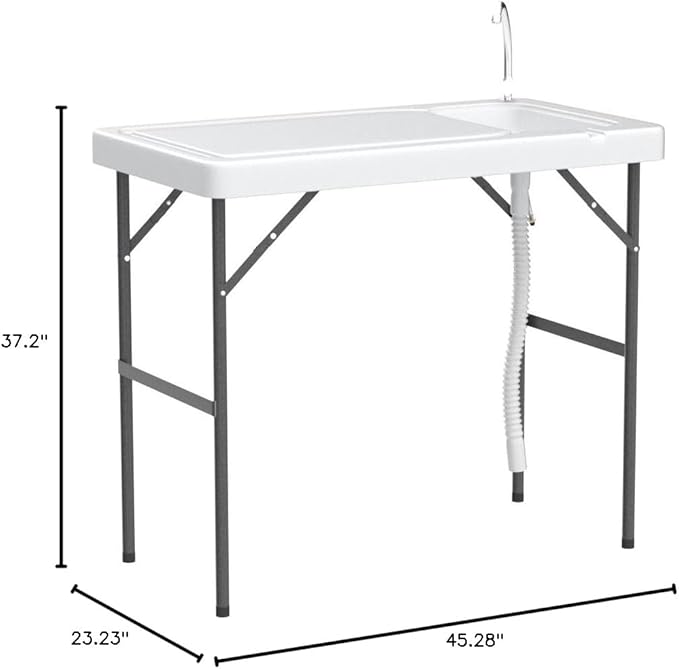 Old Cedar Outfitters Fish and Game Cleaning Table with Sink and Folding Legs
