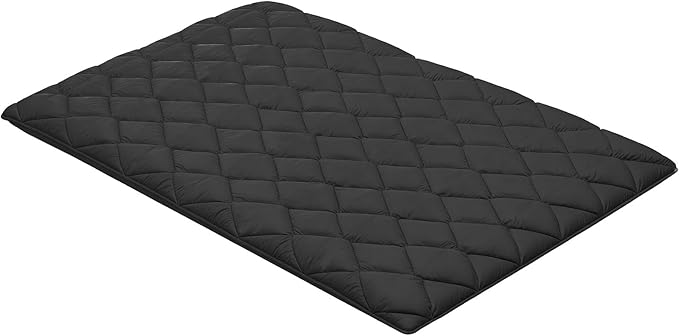 VEVOR 9-Layer Japanese Futon Mattress, 3.5" Thick Full Tatami Mat, Foldable Roll Up Mattress for Sleeping with Storage Bag, Portable Floor Mattress for Camping Dormitory Yoga, Black
