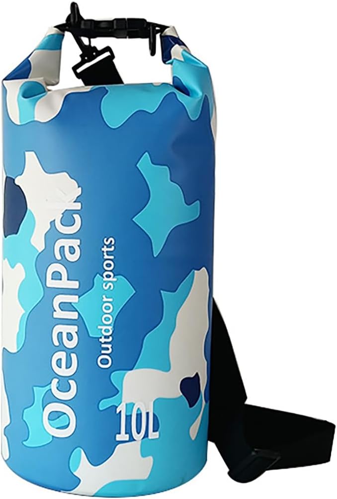 Dry Bag Waterproof 5L/10L/20L, Camo Design, Roll Top Lightweight dry bags for FLoating, Boating, Kayaking, Camping, Beach，Paddle boarding Accessories
