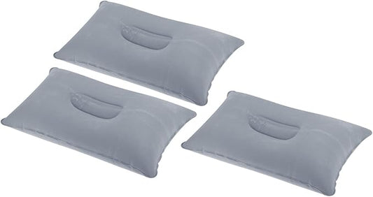 PATIKIL Inflatable Pillow, 3 Pack Squared Ultralight Camping Travel Pillow Desk Rest Neck Support for Hiking Backpacking Office, Gray