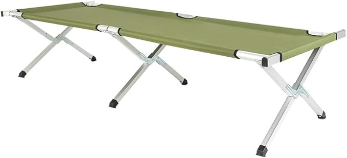 Camp Bed, Portable Folding Camping Cot for Adults,Indoor Outdoor Portable Sleeping Cot for Hiking, Camping with Carrying Bag Army (Green)
