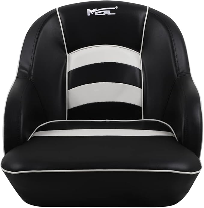 Bucket Pontoon Boat Seat (Black/White)