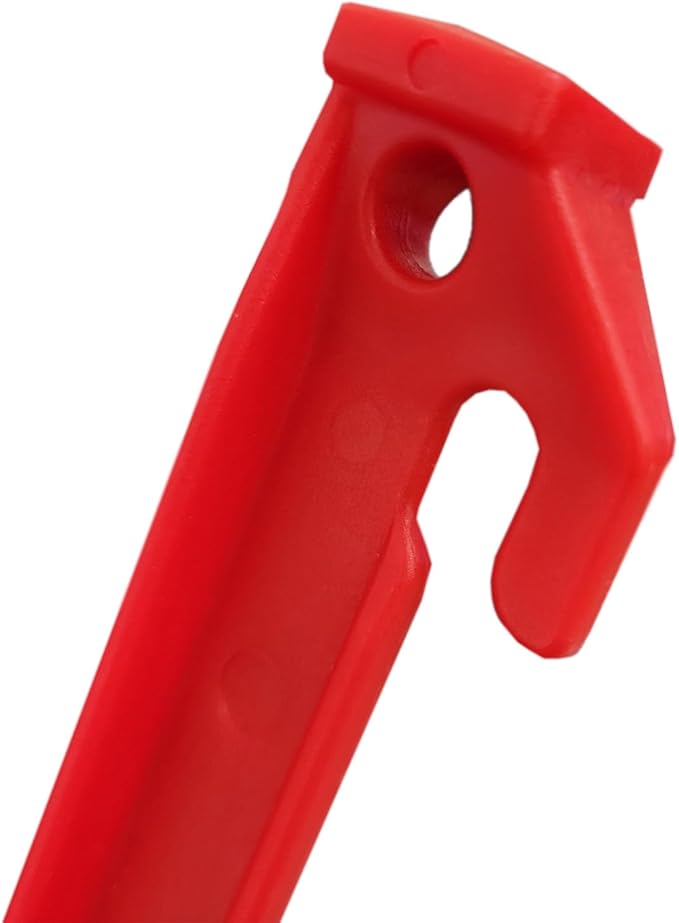 24 Pcs 9 Inch (225mm) Durable Tent Pegs Plastic Spike Hook Awning Camping Caravan Visual Marker Outdoor Camping Inflatable Stakes Canopy (Red)