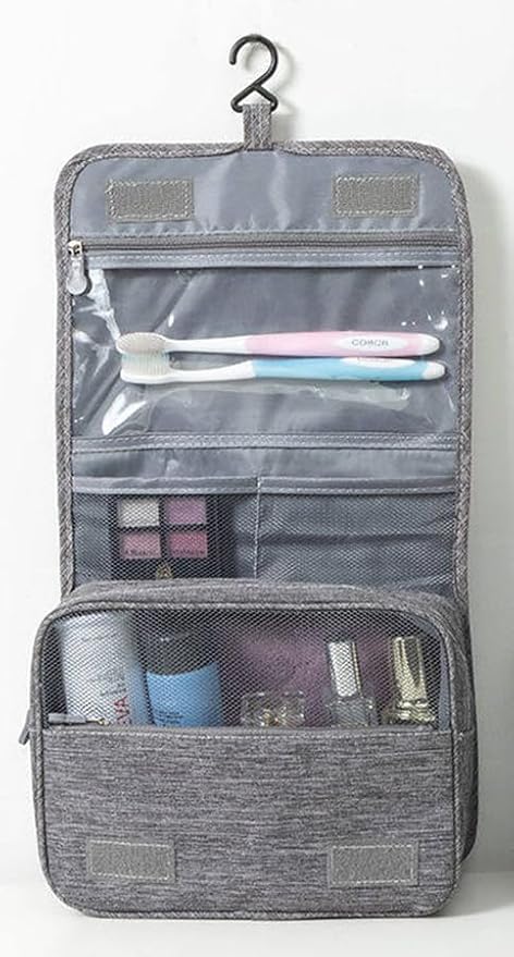 Sechunk Toiletry Bag Water-Resistant Makeup Cosmetic Bag Travel Organizer for Accessories Travel Bag with Hanging Hook