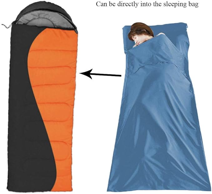 Sleeping Bag Liner Travel Sheets for Hotel Camping Sheets Travel Bed Sheets for Hotel Lightweight Single &Double Compact Sleeping Bag Sack Breathable Travel Sleeping Bag for Hotels Adult Compact Sacks