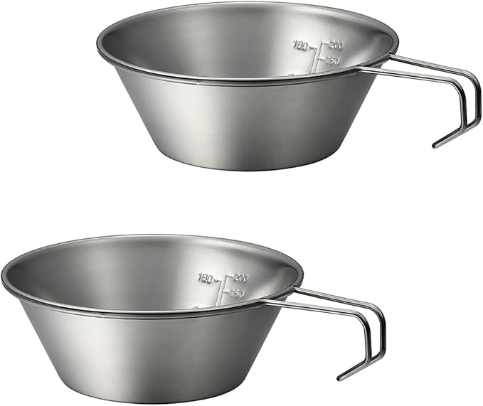 NANGOGEAR Camping Sierra Cup 310ml 2pcs Set Food Grade Stainless Steel Dishwasher Safe (21110)