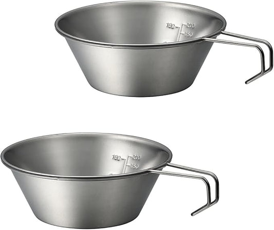 NANGOGEAR Camping Sierra Cup 310ml 2pcs Set Food Grade Stainless Steel Dishwasher Safe (21110)