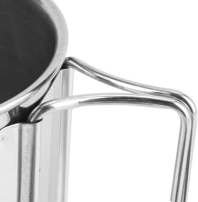 Pasamer 1.2L Camping Tea Kettle, Outdoors Camping Pot Portable Folding Hiking Pot Stainless Steel Kettle Cookware Coffee Tea Picnic Camping Pot with Lids for Hiking Backpacking Picnic, Silver