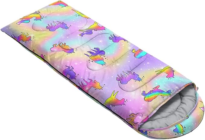 Kids Sleeping Bag for Boys and Girls,Mixed Color Star Dot-Lightweight Warm Portable Outdoor Indoor-Waterproof Cold Weather Resistant Sleeping Bag for Camping Hiking