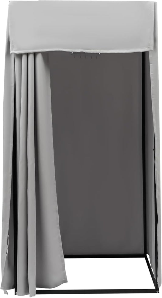 Grey Portable Rectangular Changing Room Tent - Privacy Fitting Room for Boutique & Shopping Mall (Indoor/Outdoor) - Removable