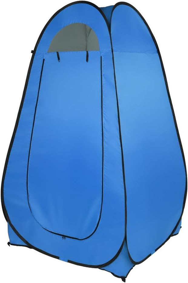 Pop Up Privacy Tent - 1-2 Person Portable Outdoor Camping Bathroom Toilet Tent Changing Dressing Room Privacy Shelter for Hiking, Beach, Picnic - Blue