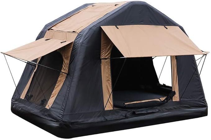 Foldable 2-3 People Amphibious Inflatable Car Roof Top Tent for Camping Outdoor Glamping Camping Tent for SUV,Truck and Universal Auto Self-Driving Touring Without Ladder
