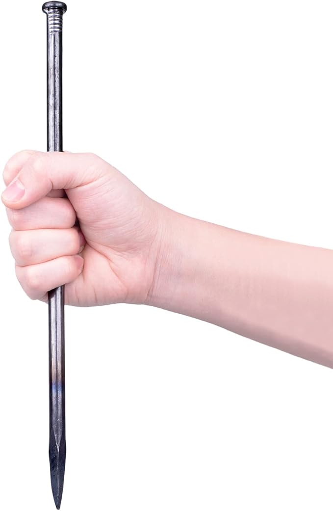 Ultra-Strong Landscape Spikes 12 Inch 25 Counts Metal Landscape Edging Anchoring Spikes, Heavy Duty Nails for Artificial Turf Spikes, Paver Edging, Timber Carpentry, Weed Barrier, Tent Pegs