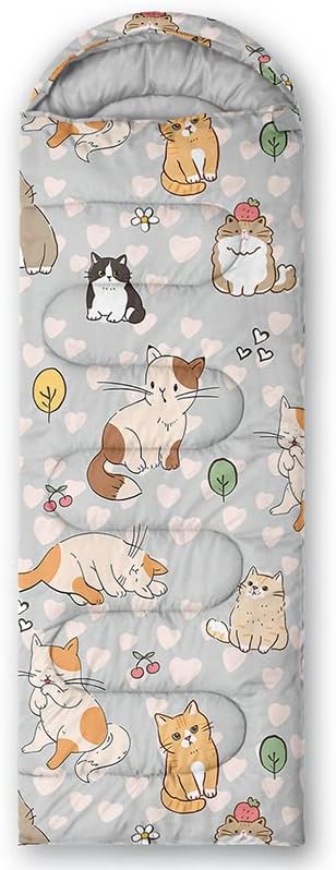 Kids Sleeping Bag for Boys and Girls,Mixed Color Star Dot-Lightweight Warm Portable Outdoor Indoor-Waterproof Cold Weather Resistant Sleeping Bag for Camping Hiking