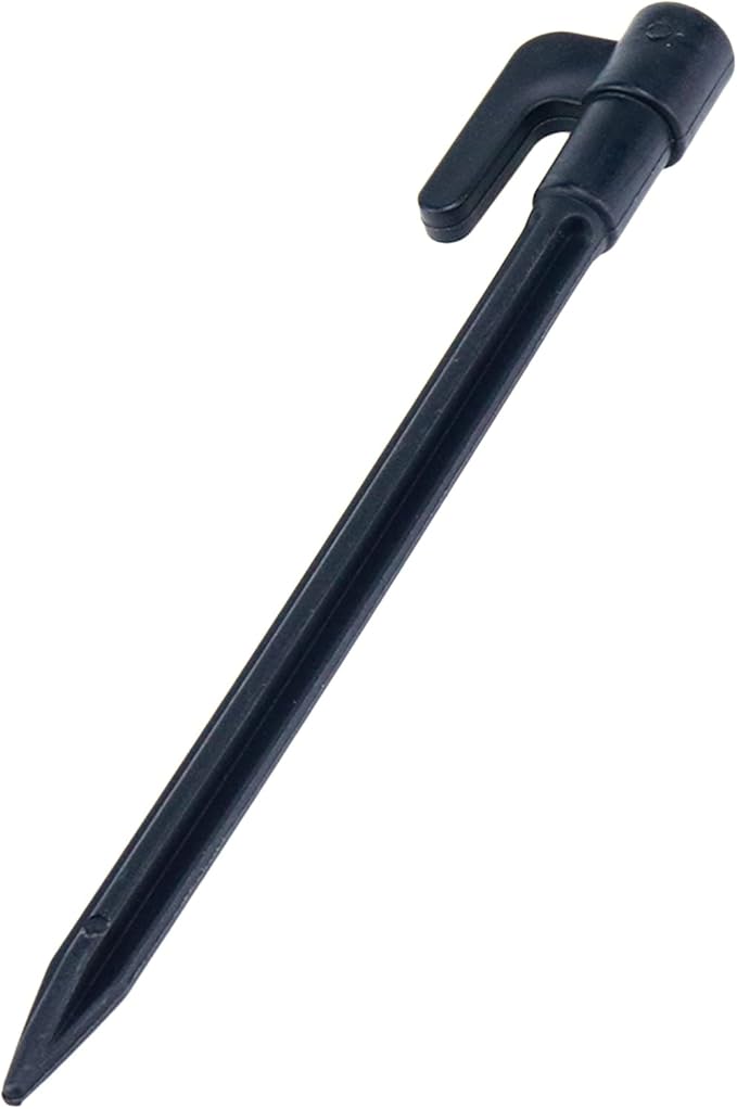 20pcs Heavy Duty Plastic Landscape Edging Stakes Plant Support Lawn Stake Durable Tent Pegs Spike Hook for Outdoor Activities Garden Camping Black