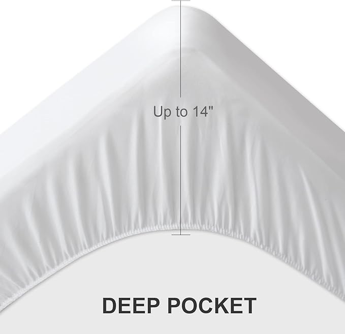2 Pack Full Size Mattress Protector Pad Waterproof Quilted, Breathable & Cooling Full Mattresses Pad Cover Fitted with Deep Pocket Up to 14" for Double Bed, (White)