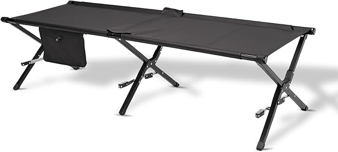 Ultralight Camping Cot for Adults, 120kg Sleeping Support Camping Bed, Easy Setup, Foldable and Portable for Backpacking, Hiking and Travel