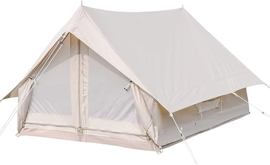 GeRRiT Outdoor Camping Tent, 4 Season Canvas Yurt Tent, Easy Set Up for Camp Backpacking Hiking Outdoor, Cotton Bell Tent for Winter Camping Hello