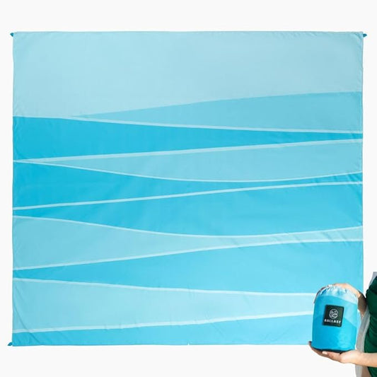Ballast Beach Blanket – Sandproof & Waterproof, Extra Large Beach Mat with Compact Case, Quick Drying, Soft & Durable with Stakes & Corner Pockets to Stay Put in Wind