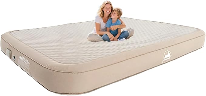 Bluewell Air Mattress Inflatable Bed – Built-in Pump, Quick Inflate & Deflate, Durable & Lightweight, Perfect for Camping, Travel, and Guest Use – Queen