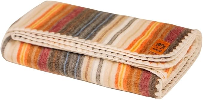ALPAKITAS Alpaca Wool Blanket Throw | Large, Beautiful, Warm, Stripes | 64 x 45 inches | Ultra-Soft, Hypoallergenic and Breathable | Non-Itchy or Scratchy (White and Brown)