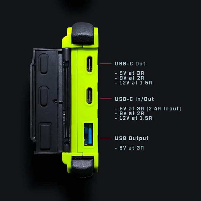 Dark Energy Poseidon Pro Indestructible Portable Charger with Spectre 8W Solar Panel | USB-A and USB-C, Ultra-Durable Armorflex, Ultra-Lite Flexible Panels | Signature Series Plugs, Hi-Vis Orange