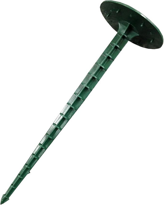 Set of 50 Ground Nails 7.08" (18 cm) - for Securing Tarpaulins - Mulch Tent Pegs - Dark Green