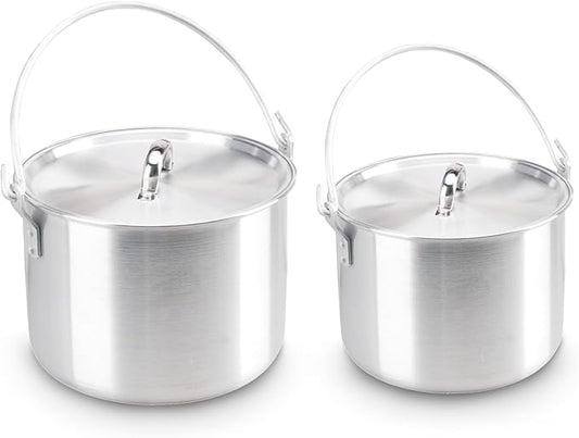 AceCamp Nested Pot Aluminum Lightweight Cooking Pot Set Outdoor Large Stock with lid and folding handle - 4L,8L,12L