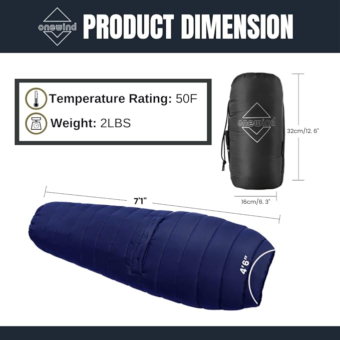 Onewind Hammock Top Quilt with Footbox, Lightweight and Portable Sleeping Quilt Camping Sleeping Bag for Backpacking and Hiking